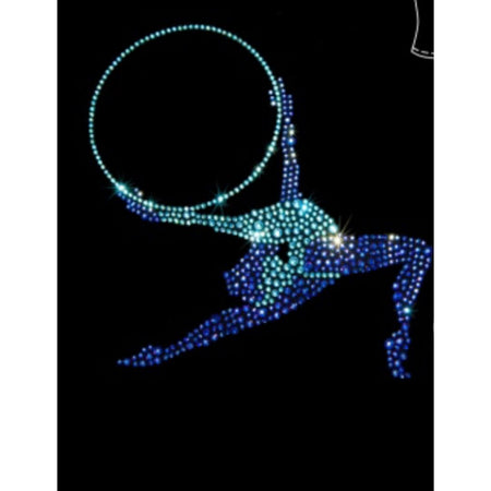 Camiseta de gimnasia de manga larga adornada con cristales