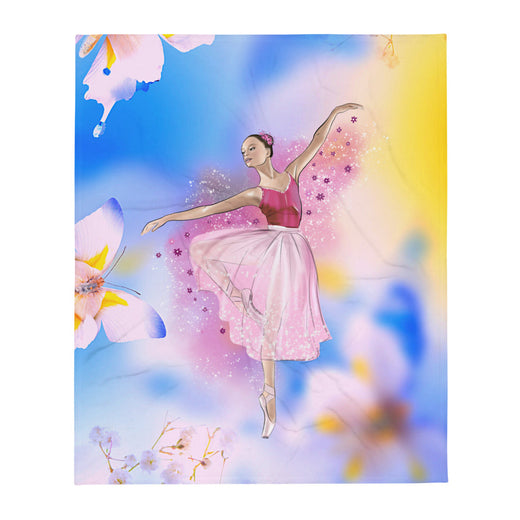 Manta con estampado de bailarinas rosas