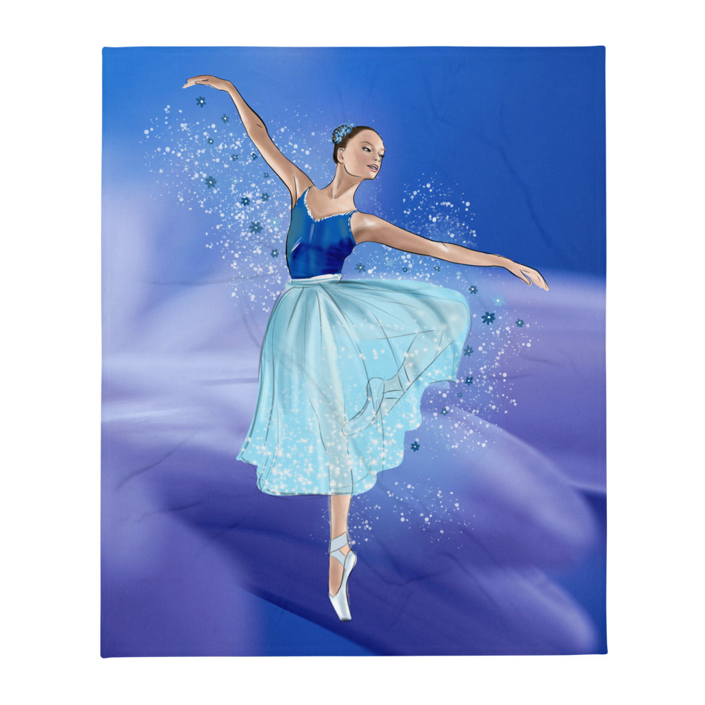 Manta con estampado de bailarinas azules