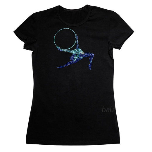 Camiseta de gimnasia con cristales