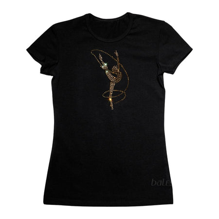 Camiseta de gimnasia con cristales